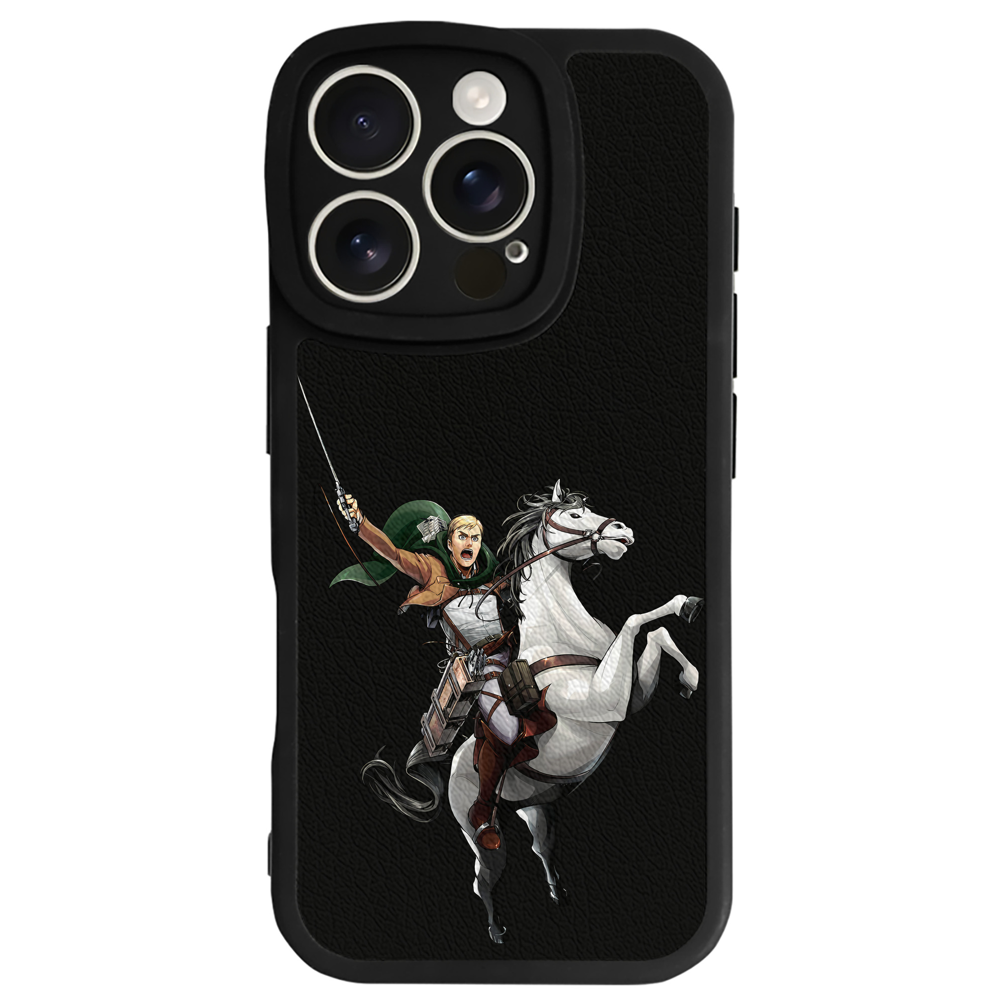 （画像用） 進撃の巨人 エルヴィン・スミス Attack on Titan Erwin Smith 【iPhone 16シリーズ対応】シリコンスマホケース（レザー調） 材質：シリコン